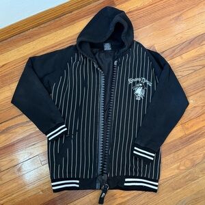 Black and White Striped Hoodie